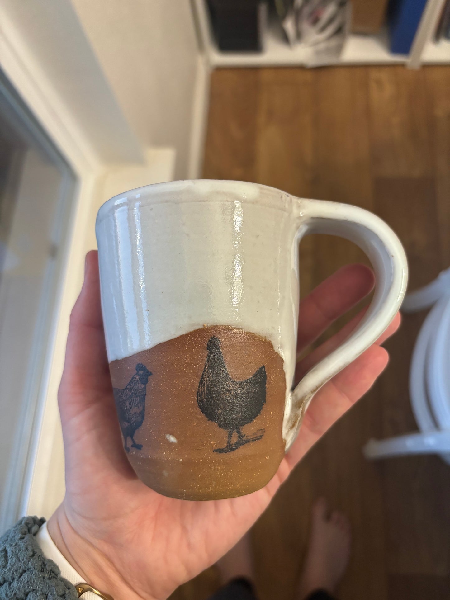 “Crew” White Flock of Chickens Mug
