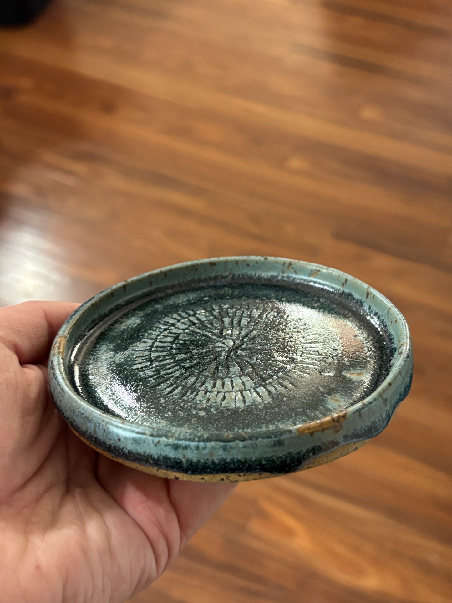 Thing Dish/Spoon Rest - Steel Blue Patterned
