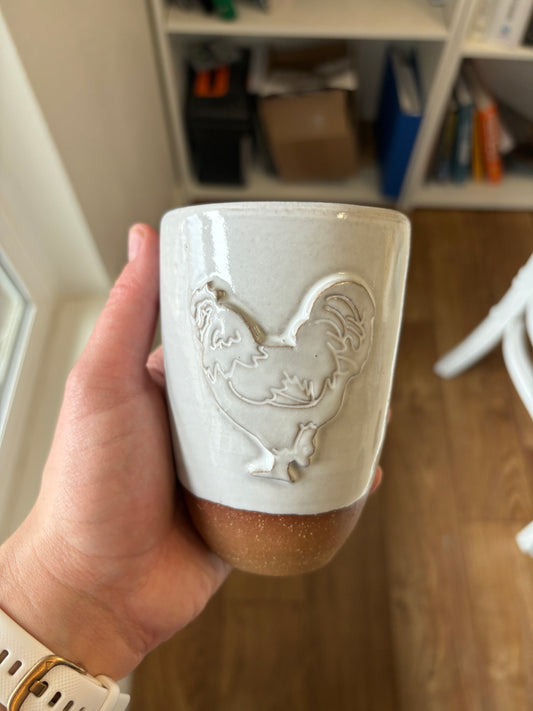 “Clara” Glossy White Chicken Tumbler