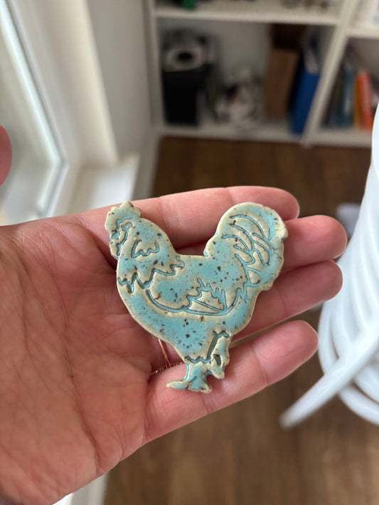 “Robin” Blue Speckled Chicken Magnet