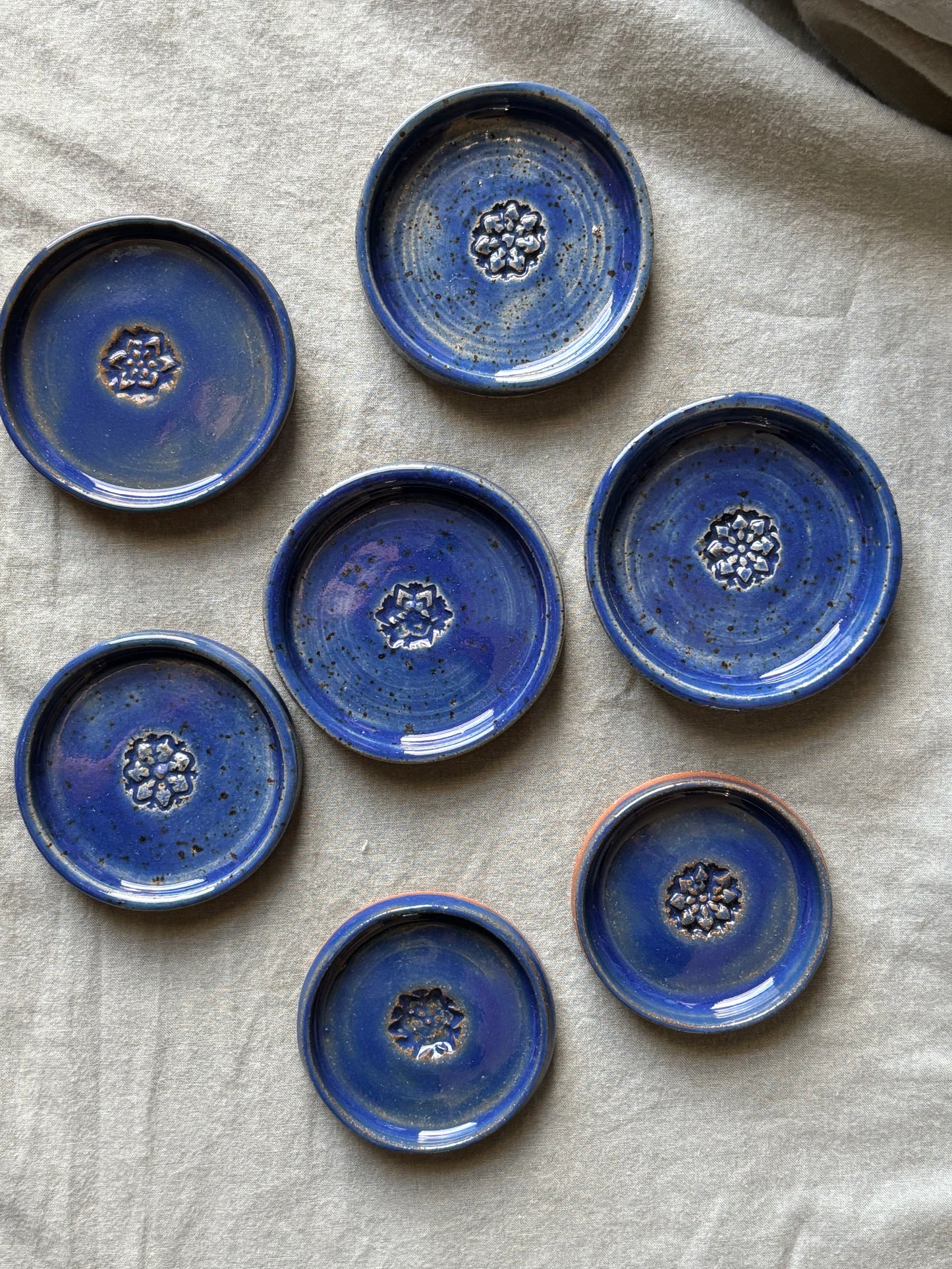 Small Ring/Thing/Tea Bag Dishes - Snowflake Blue