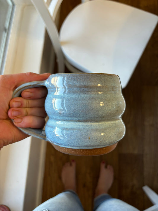 “Ocean” Opal Blue Bubble Mug ~16oz