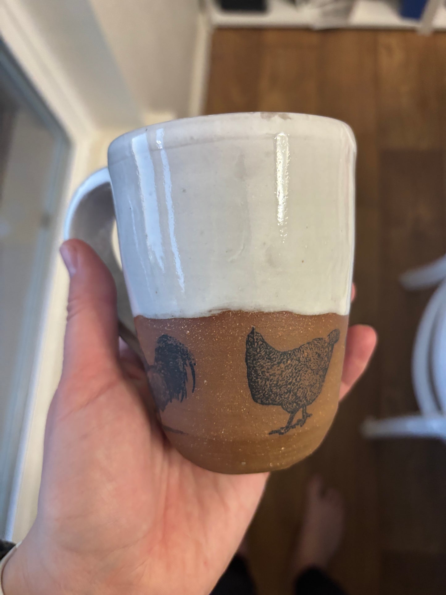 “Crew” White Flock of Chickens Mug