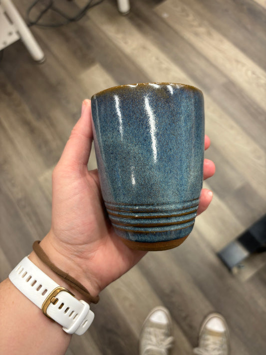 “Lewis” Blue Textured Tumbler/ Travel Mug ~10oz