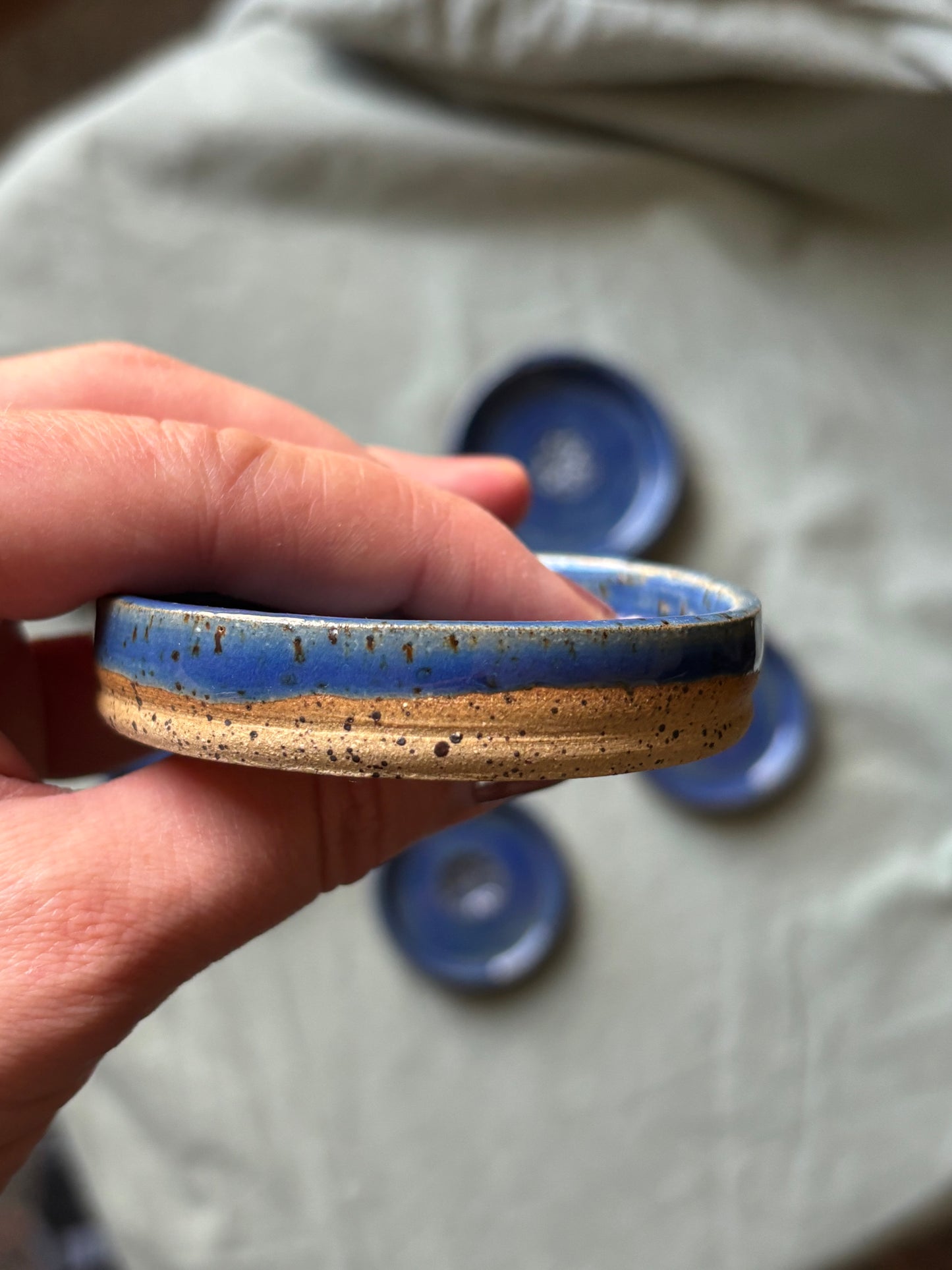 Small Ring/Thing/Tea Bag Dishes - Snowflake Blue
