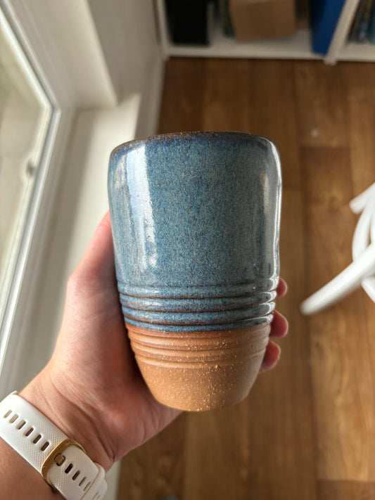 “Hank” Blue Textured Tumbler ~13oz