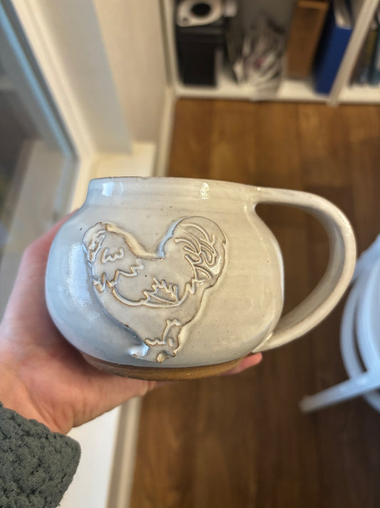 “Annabel” White Chicken Mug