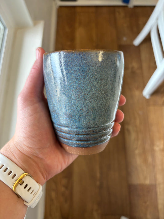 “Karl” Blue Textured Tumbler/ Travel Mug 8oz