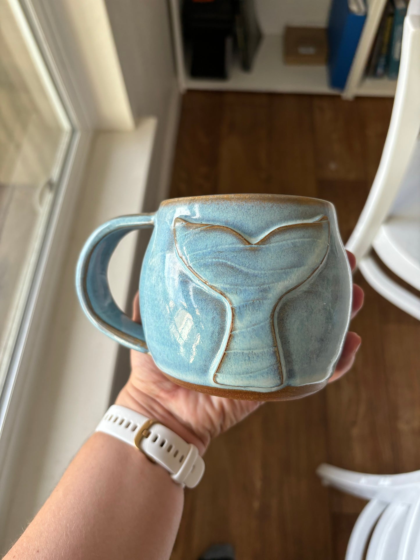 “Alki” Opal Whale Tail 16oz Mug