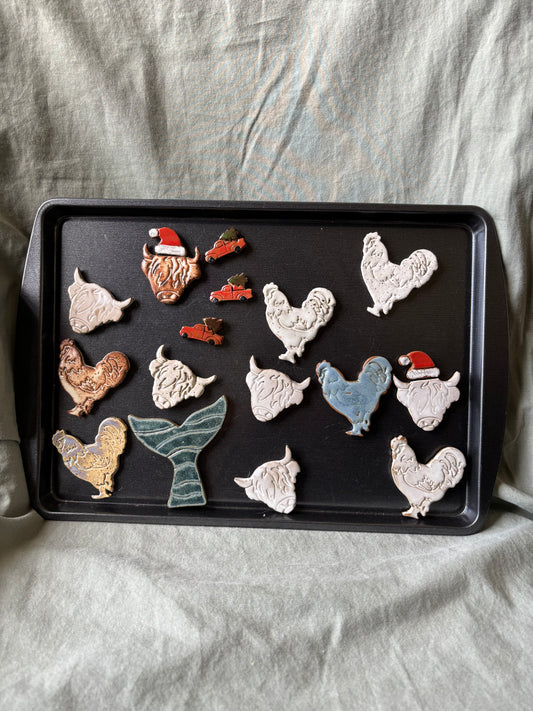 Animal Magnets - Highland Cow/Chicken/Whale Tail