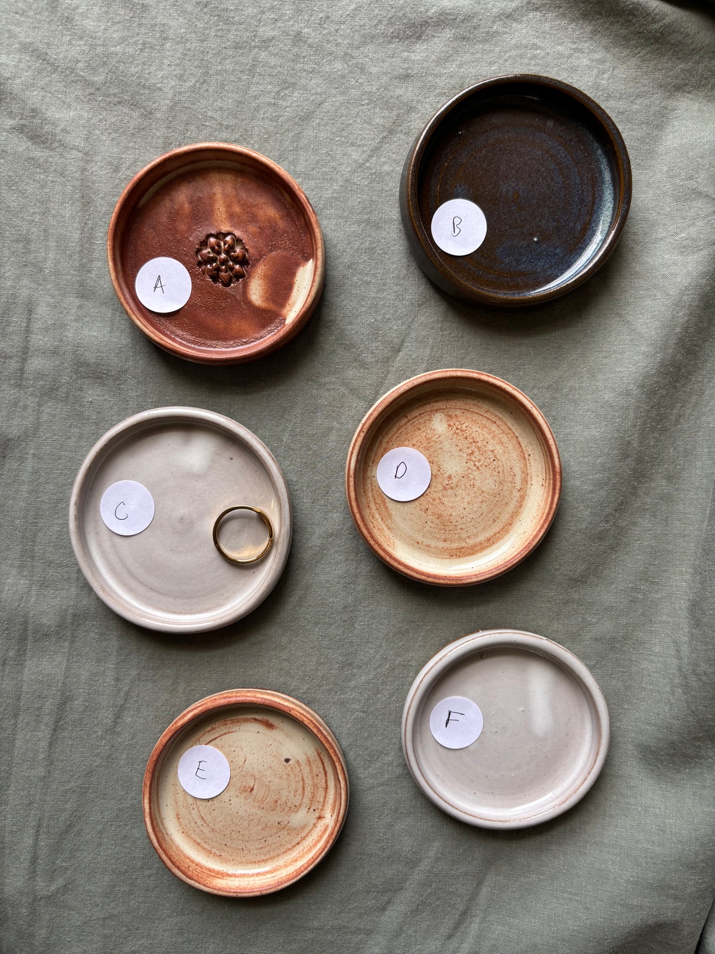 Small Ring/Thing/Tea Bag Dishes - Rustic