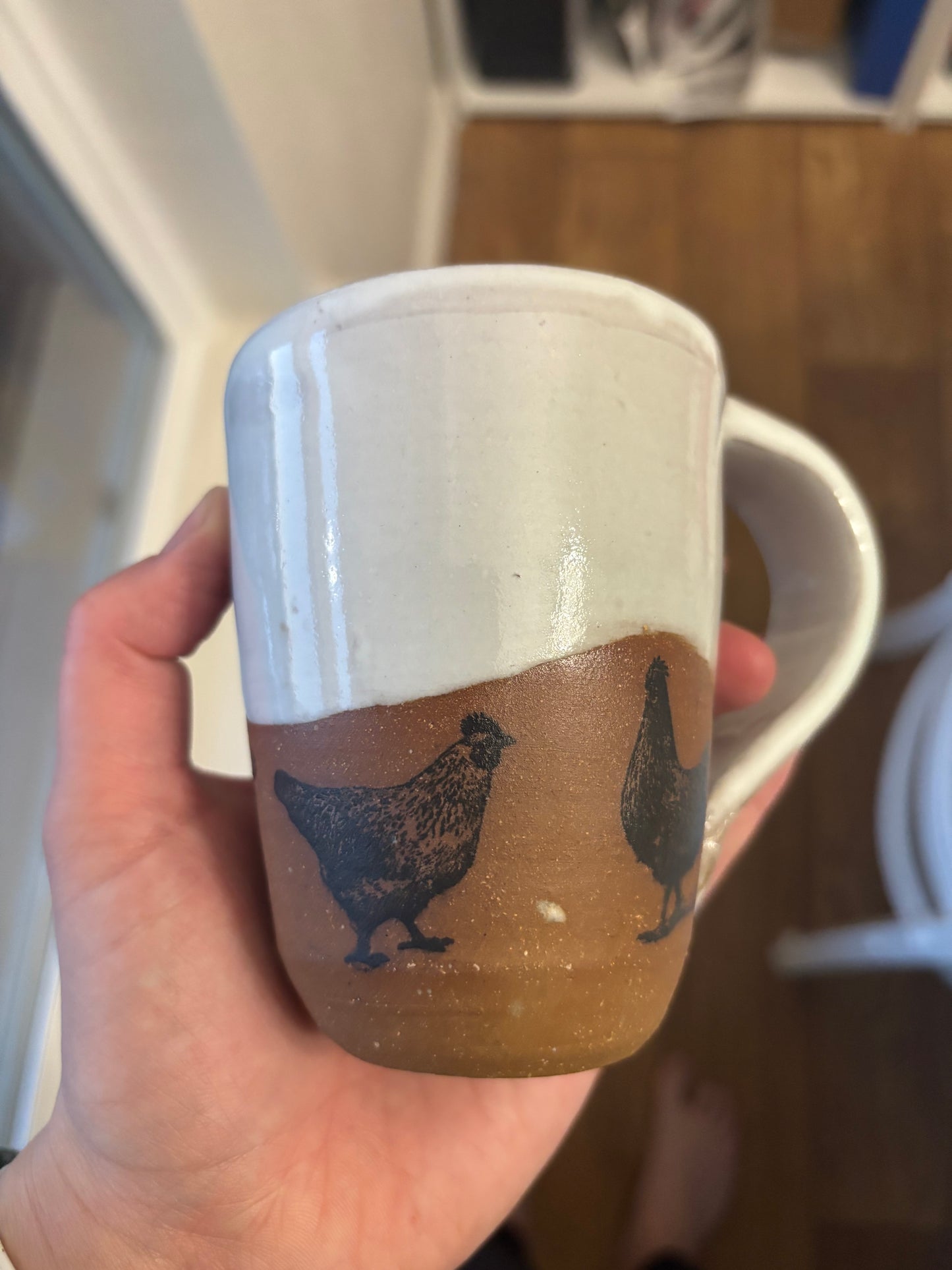 “Crew” White Flock of Chickens Mug