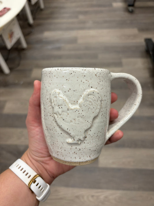 “Mabel” Speckled Chicken Mug ~13oz