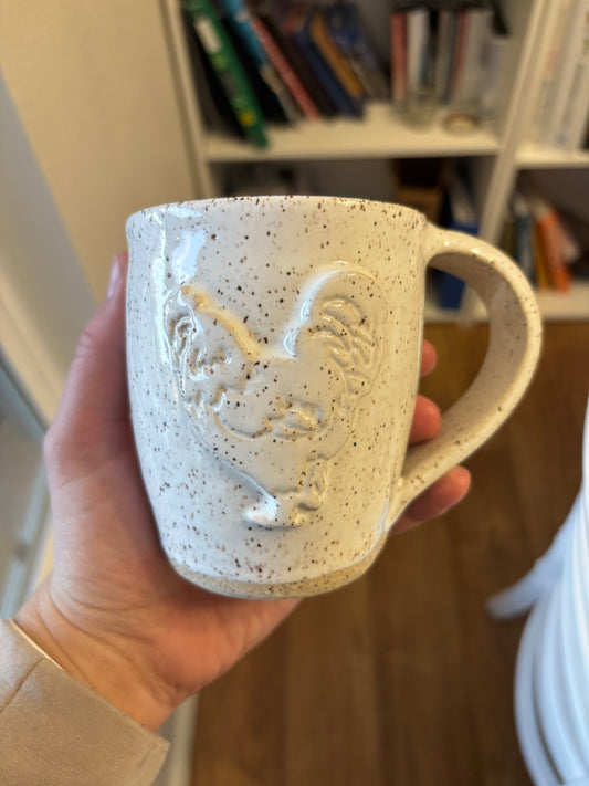 “Mabel May” Speckled Chicken Mug