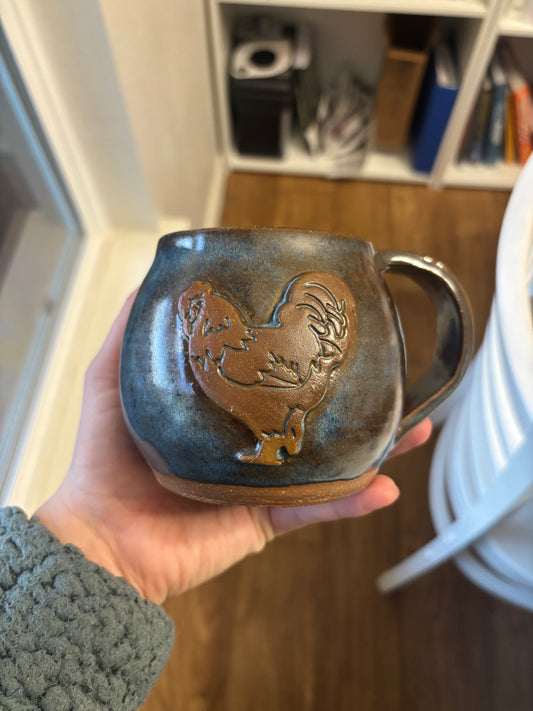 “Henrietta” Mug - Azure Blue & Brown